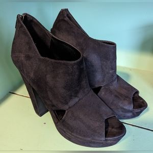 Aldo Black Platform Pumps, Booties, Open Toe, Size 11